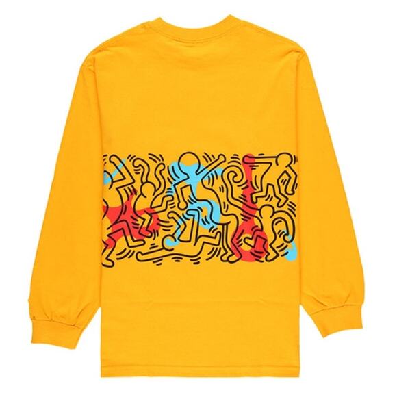 Keith Haring Long sleeve Tee Mustard Size S Diamond Supply Co Rhythm and Motion - Picture 2 of 7